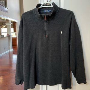 Polo Ralph Lauren 3XL 3XB quarter zip sweater dark charcoal